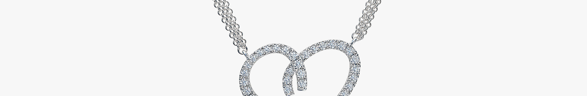 J'EVAR 14KT White Gold Heart Key ALTR Lab Grown Diamond Necklace Front View