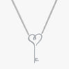 J'EVAR 14KT White Gold Heart Key ALTR Lab Grown Diamond Necklace Front View | 1.00 CT