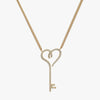 J'EVAR 14KT Yellow Gold Heart Key ALTR Lab Grown Diamond Necklace Front View | 1.00 CT