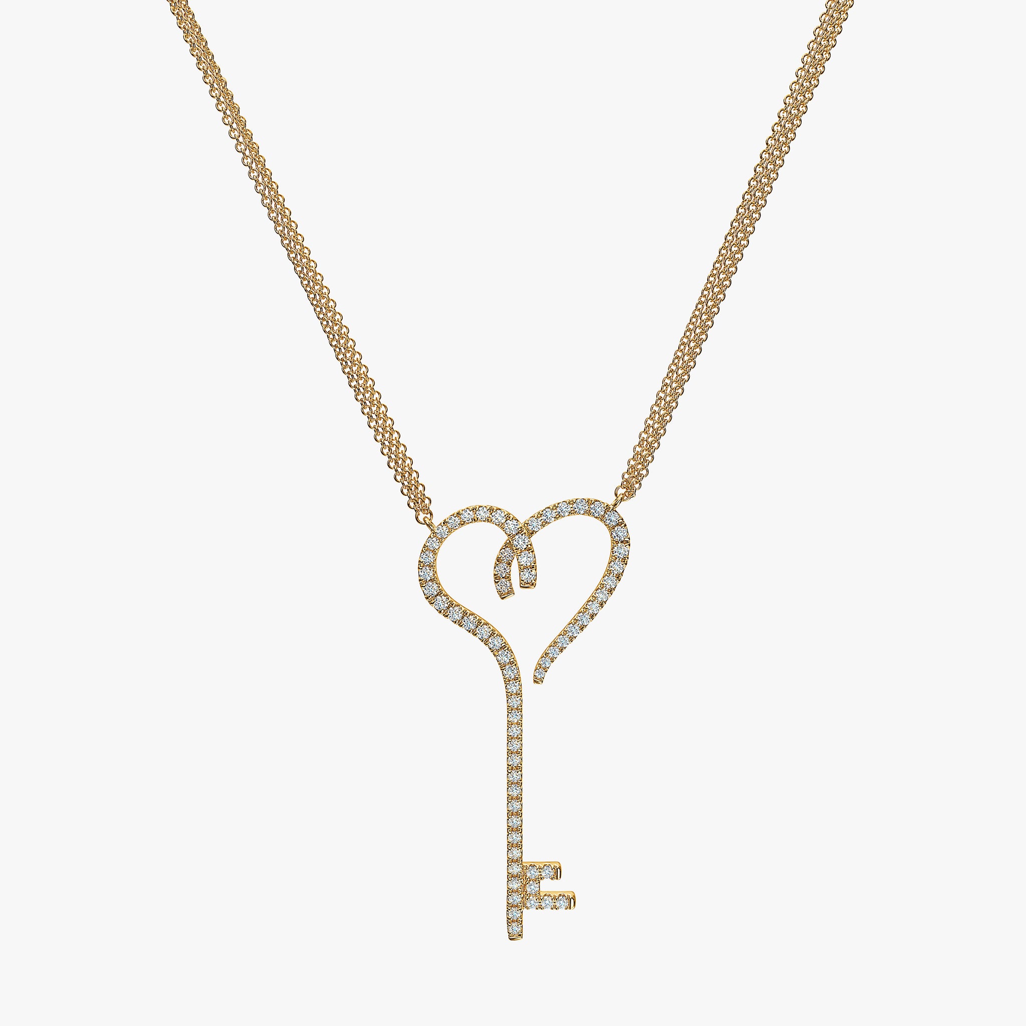 J'EVAR 14KT Yellow Gold Heart Key ALTR Lab Grown Diamond Necklace Lock View