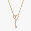 J'EVAR 14KT Yellow Gold Heart Key ALTR Lab Grown Diamond Necklace Perspective View | 1.00 CT