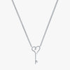 J'EVAR 14KT White Gold Heart Key ALTR Lab Grown Diamond Necklace Front View | 0.20 CT