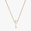 J'EVAR 14KT Yellow Gold Heart Key ALTR Lab Grown Diamond Necklace Front View | 0.20 CT