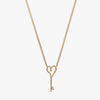 J'EVAR 14KT Yellow Gold Heart Key ALTR Lab Grown Diamond Necklace Perspective View | 0.20 CT