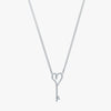 J'EVAR Sterling Silver Heart Key ALTR Lab Grown Diamond Necklace Side View | 0.20 CT