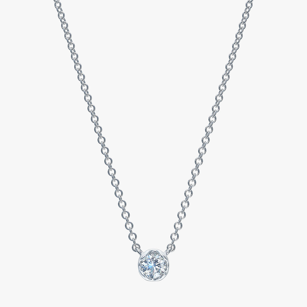 J'EVAR 14KT White Gold Solitaire ALTR Lab Grown Diamond Necklace Front View | 0.10 CT