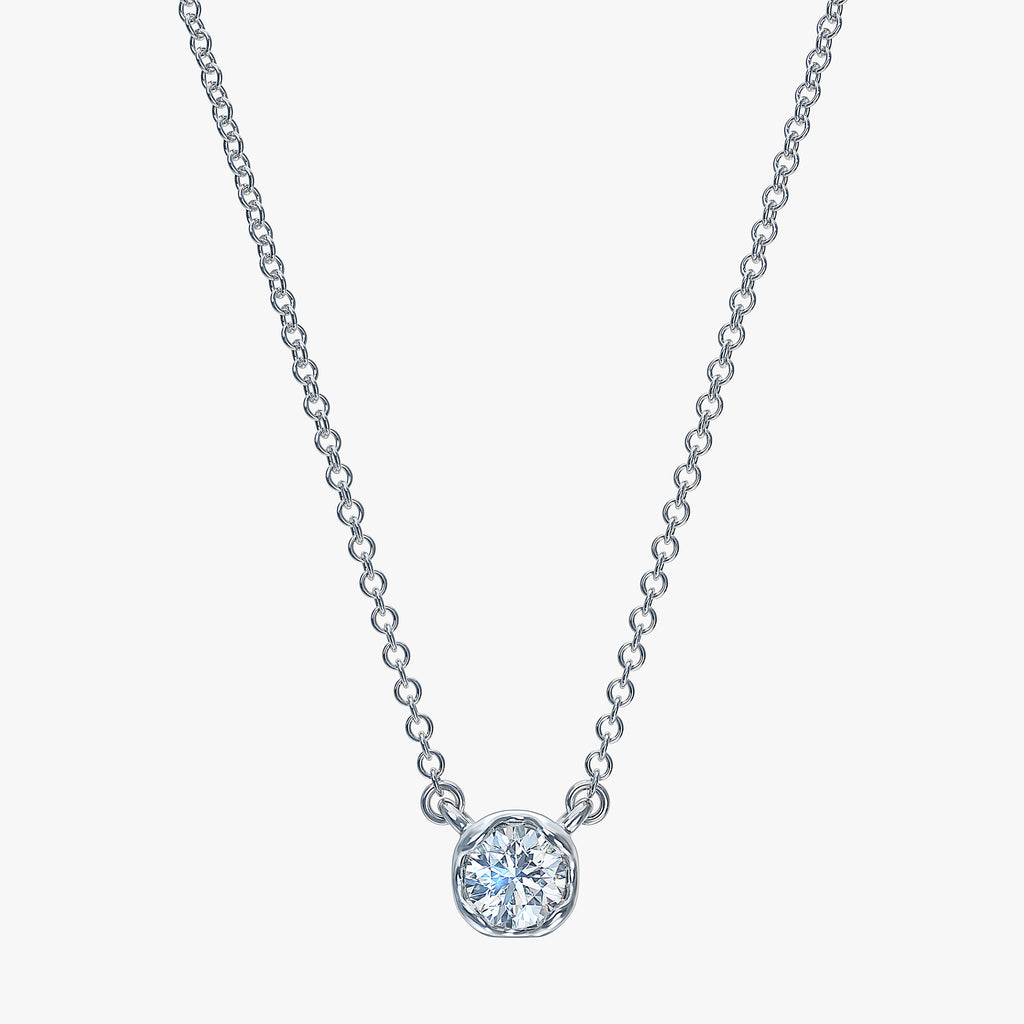 J'EVAR 14KT White Gold Solitaire ALTR Lab Grown Diamond Necklace Front View | 0.20 CT