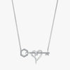 J'EVAR 14KT White Gold Heart & Hexagon Key ALTR Lab Grown Diamond Necklace Front View | 0.12 CT