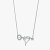 J'EVAR 14KT White Gold Heart & Hexagon Key ALTR Lab Grown Diamond Necklace Perspective View | 0.12 CT