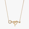 J'EVAR 14KT Yellow Gold Heart & Hexagon Key ALTR Lab Grown Diamond Necklace Front View | 0.12 CT