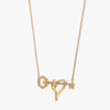J'EVAR 14KT Yellow Gold Heart & Hexagon Key ALTR Lab Grown Diamond Necklace Perspective View | 0.12 CT