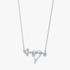 J'EVAR Sterling Silver Heart & Arrow Key ALTR Lab Grown Diamond Necklace Front View | 0.12 CT