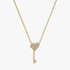 J'EVAR 14KT Yellow Gold Heart Key ALTR Lab Grown Diamond Necklace Front View | 0.10 CT