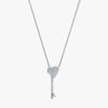 J'EVAR Sterling Silver Adjustable Heart Key ALTR Lab Grown Diamond Necklace Perspective View | 0.10 CT
