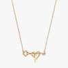 J'EVAR 14KT Yellow Gold Clover Heart & Key ALTR Lab Grown Diamond Necklace Front View | 0.10 CT