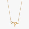 J'EVAR 14KT Yellow Gold Clover Heart & Key ALTR Lab Grown Diamond Necklace Perspective View | 0.10 CT