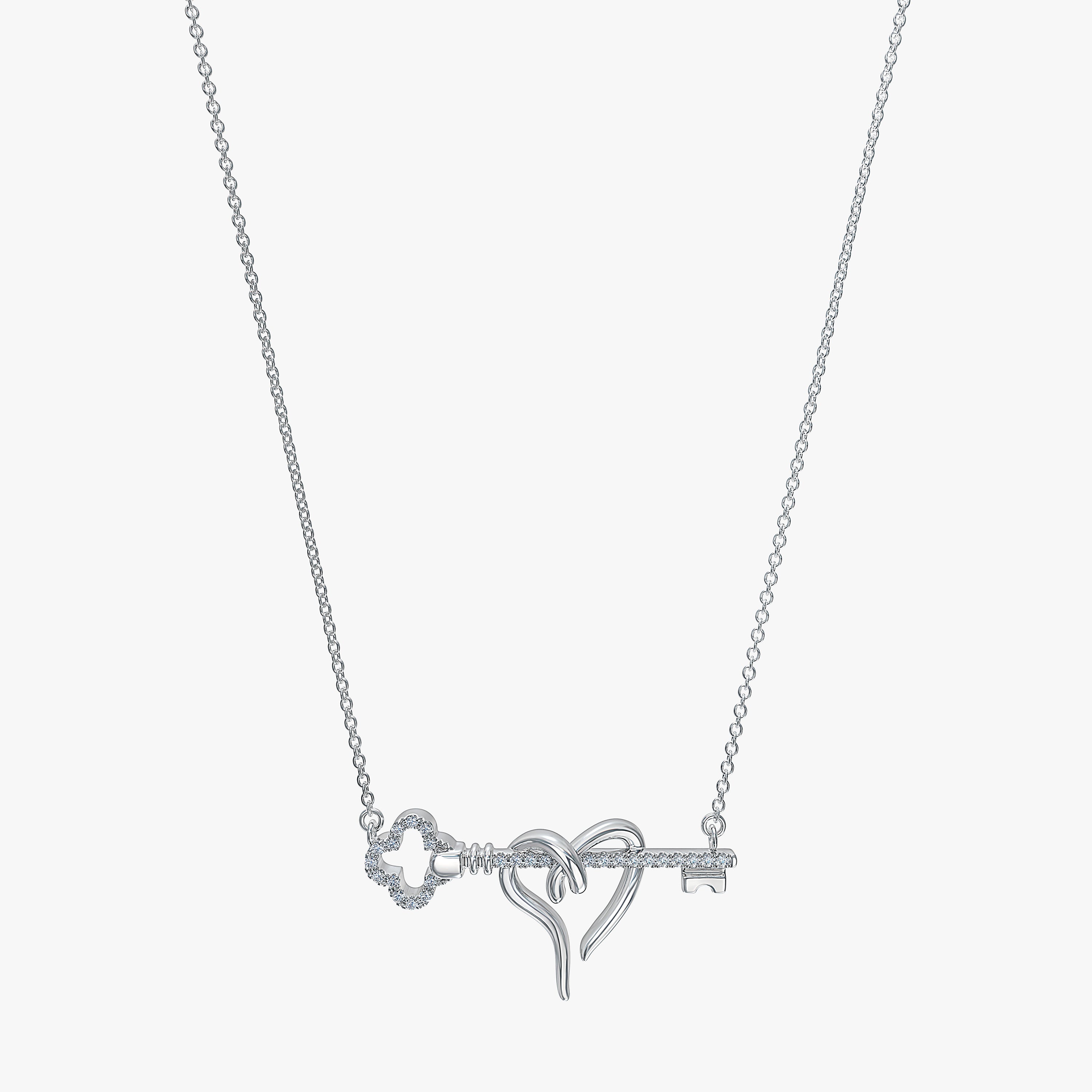 Buy 925 Sterling Silver Plated Four Leaf Clover Necklace by Lovely Heart  Online in India - Etsy
