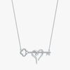 J'EVAR 14KT White Gold Clover Heart & Key ALTR Lab Grown Diamond Necklace Front View | 0.20 CT