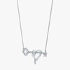J'EVAR 14KT White Gold Clover Heart & Key ALTR Lab Grown Diamond Necklace Perspective View | 0.20 CT