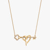 J'EVAR 14KT Yellow Gold Clover Heart & Key ALTR Lab Grown Diamond Necklace Front View | 0.20 CT