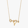 J'EVAR 14KT Yellow Gold Clover Heart & Key ALTR Lab Grown Diamond Necklace Perspective View | 0.20 CT