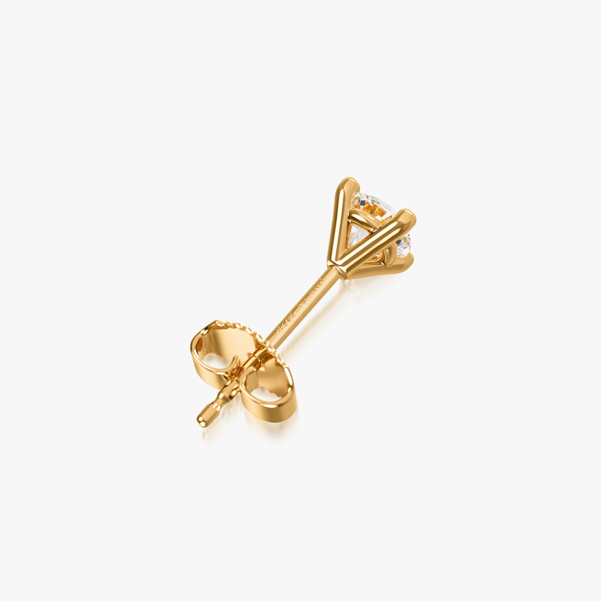 J'EVAR 14KT Yellow Gold ALTR Lab Grown Diamond Stud Earrings Back View