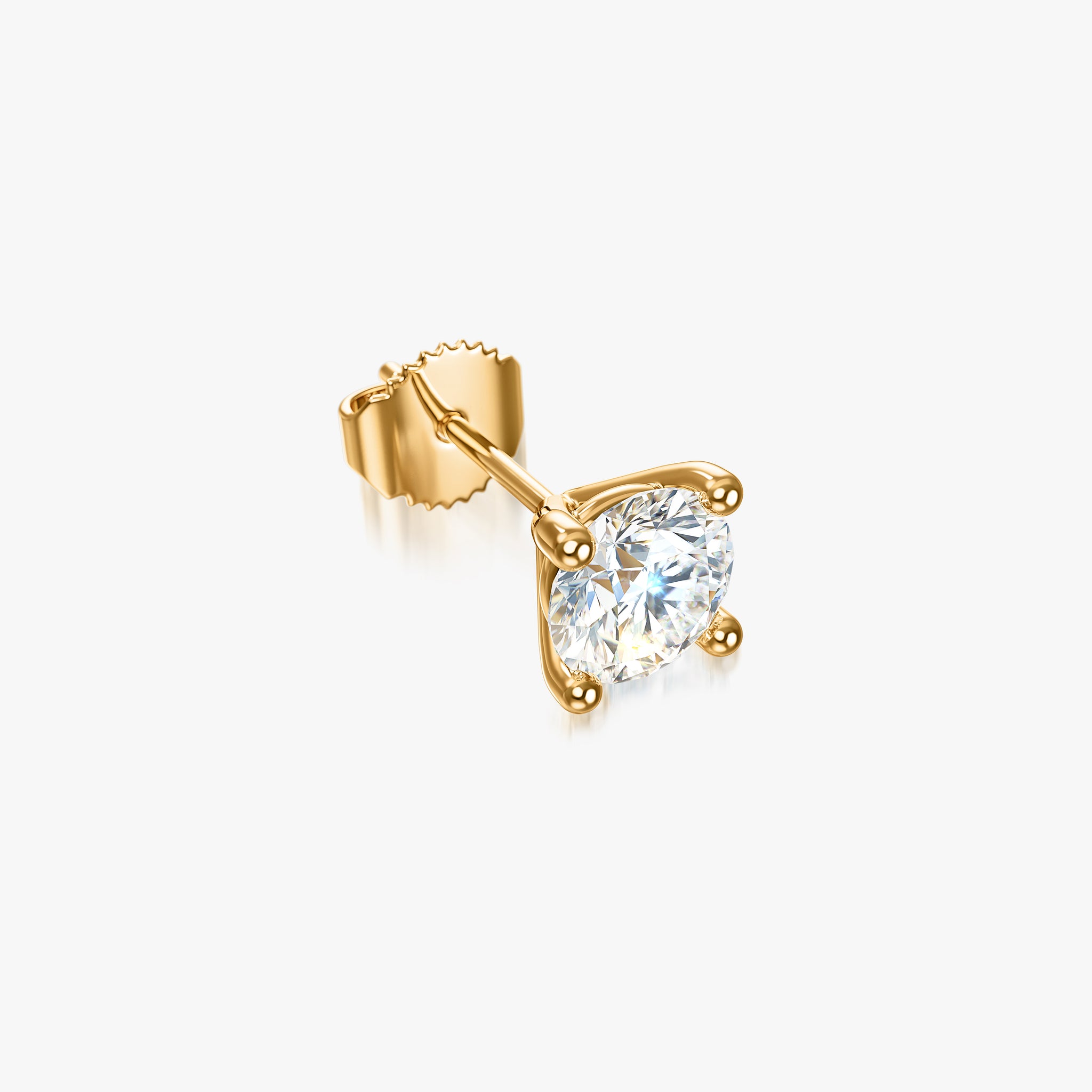 J'EVAR 14KT Yellow Gold ALTR Lab Grown Diamond Stud Earrings Lock View