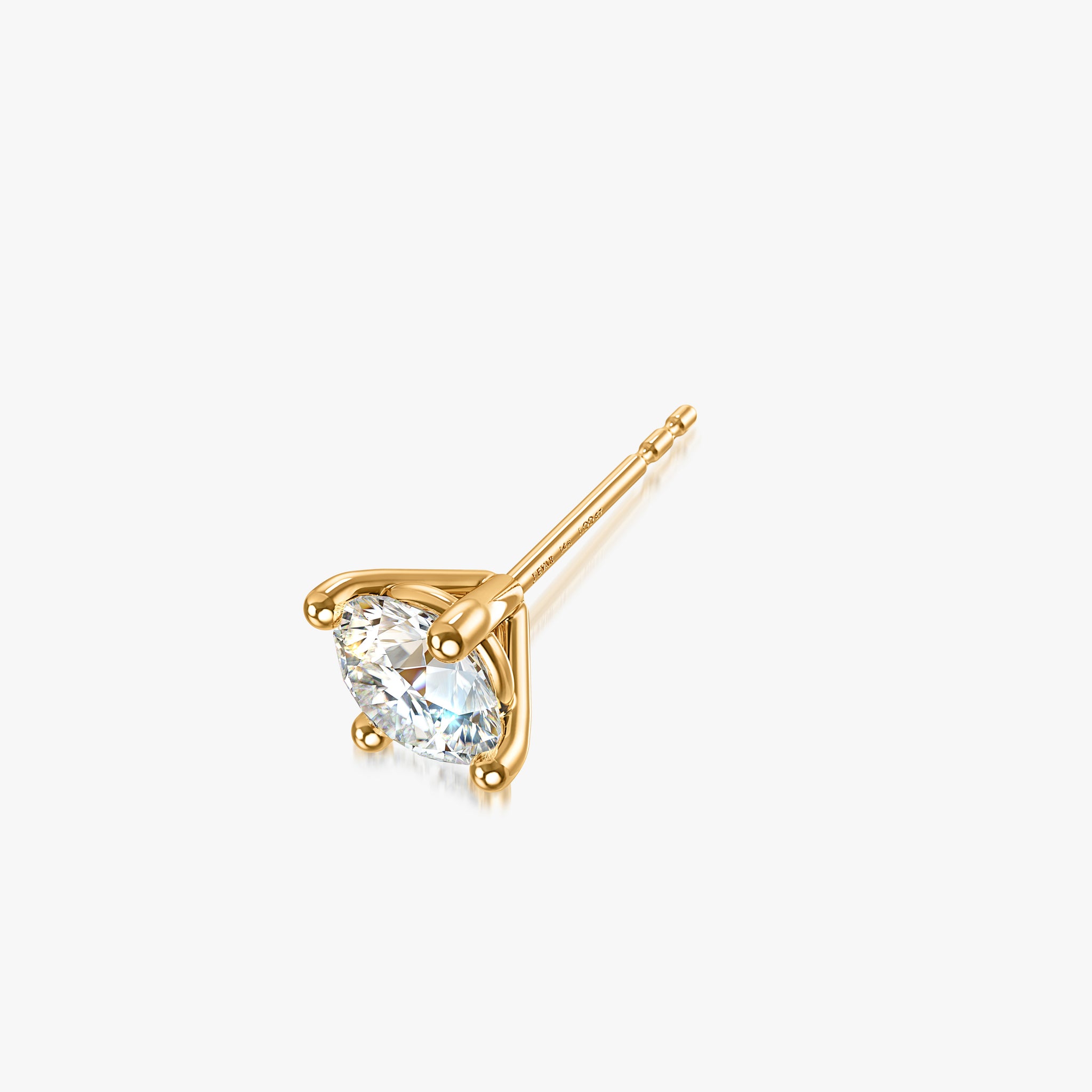 J'EVAR 14KT Yellow Gold ALTR Lab Grown Diamond Stud Earrings Size Guide