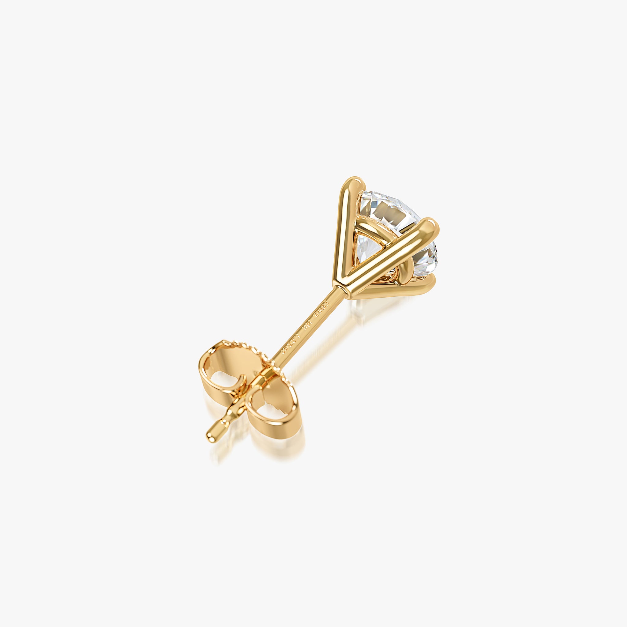 J'EVAR 14KT Yellow Gold ALTR Lab Grown Diamond Stud Earrings Back View