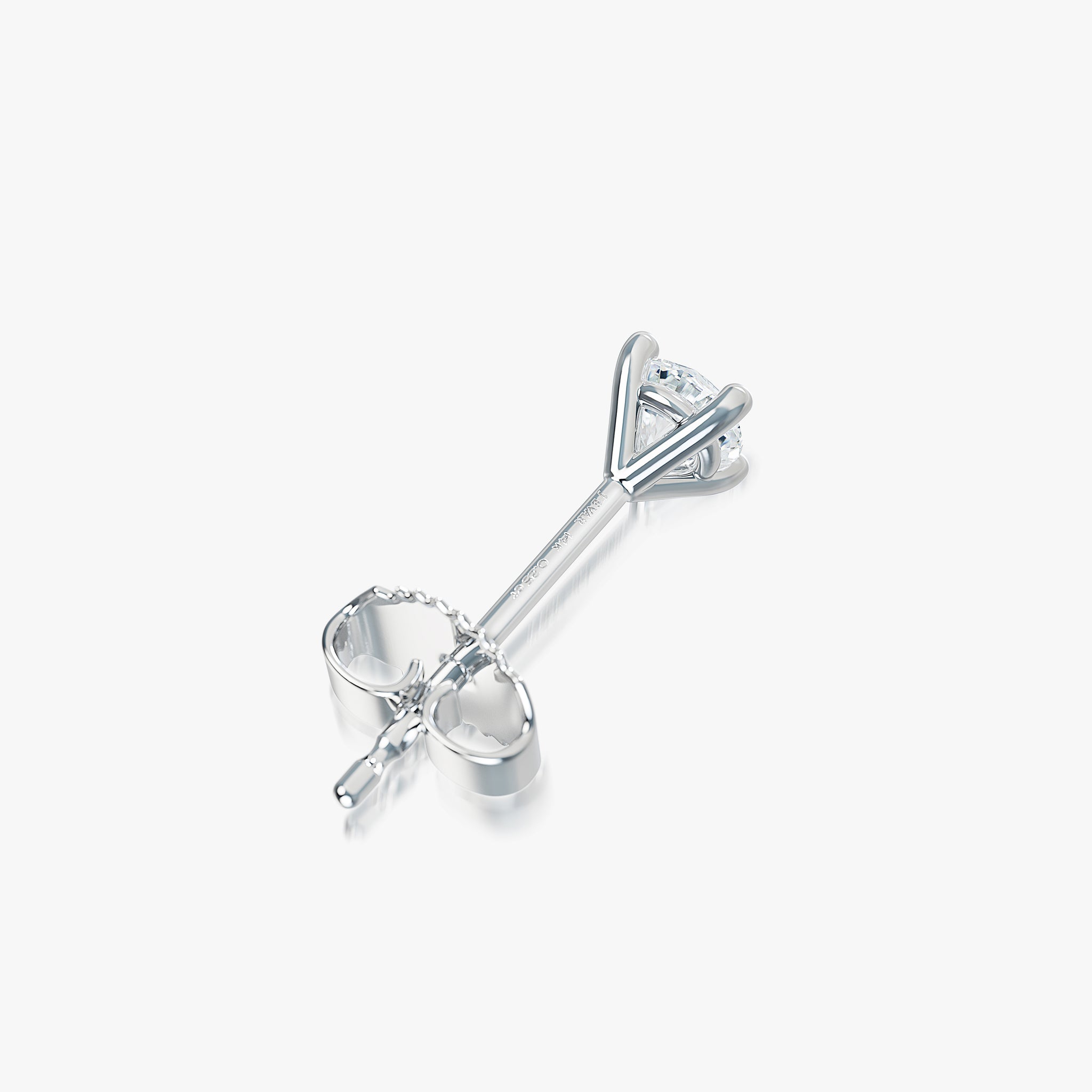 J'EVAR 14KT White Gold ALTR Lab Grown Diamond Stud Earrings Back View