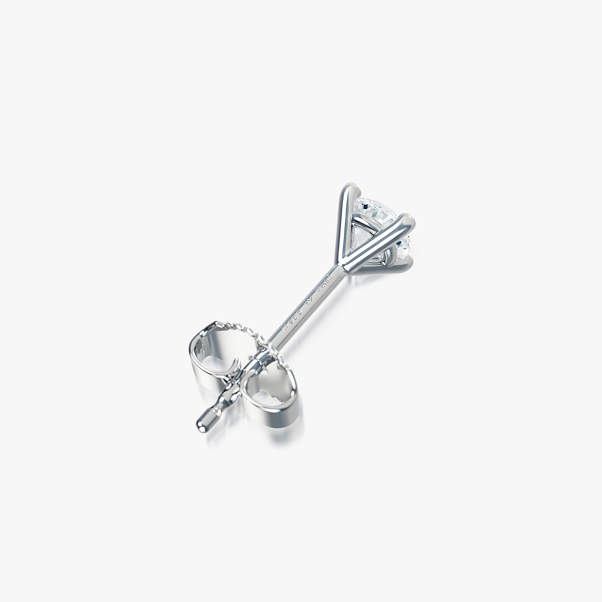 J'EVAR 14KT White Gold ALTR Lab Grown Diamond Stud Earrings Size Guide
