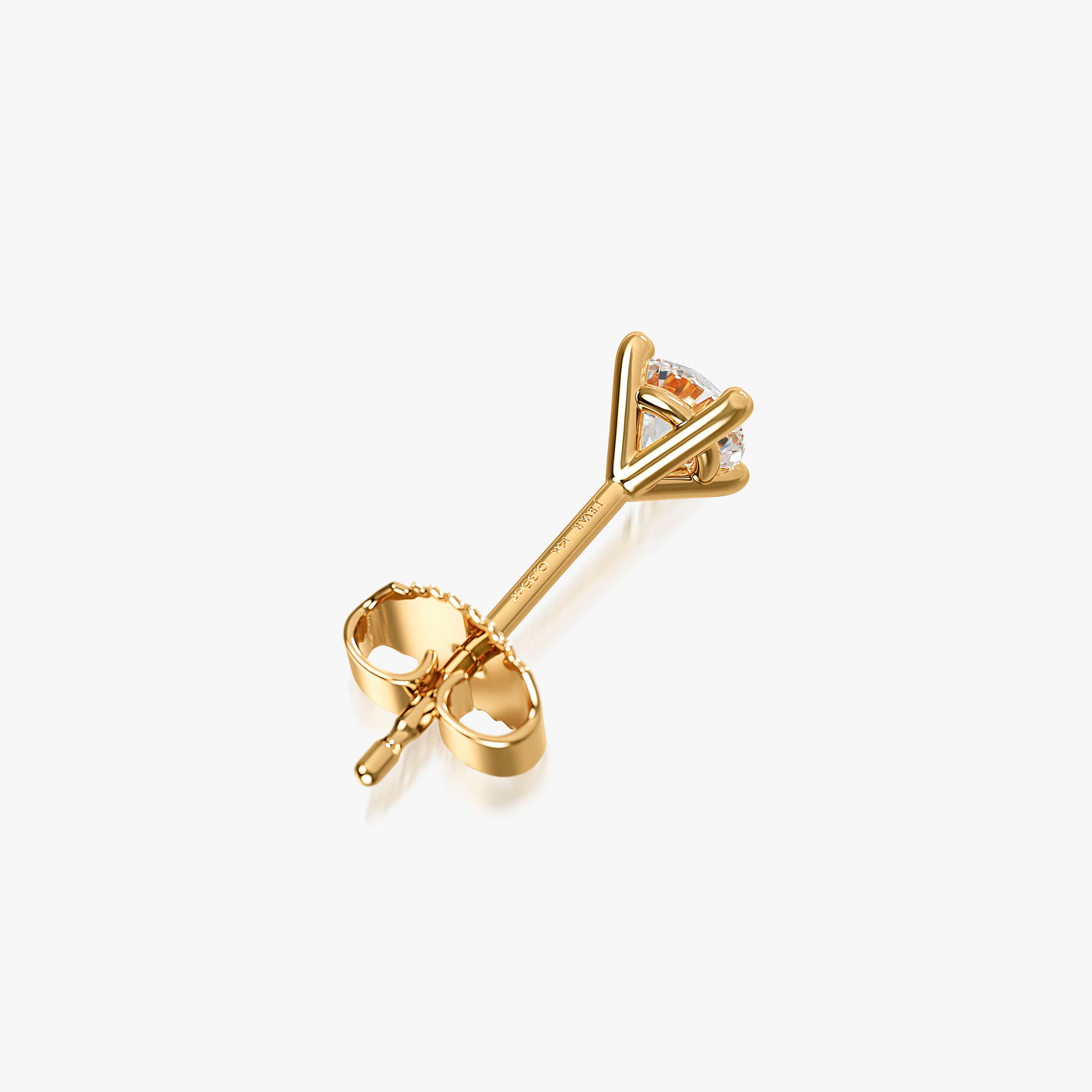 J'EVAR 14KT Yellow Gold ALTR Lab Grown Diamond Stud Earrings Size Guide